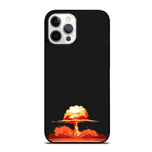 Minimalist Explosive Atomic Bomb Black BG iPhone Case - Picture 1 of 1